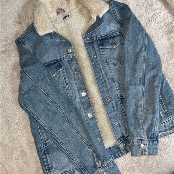 Top Shop Sherpa Denim Jacket - Picture 4 of 4